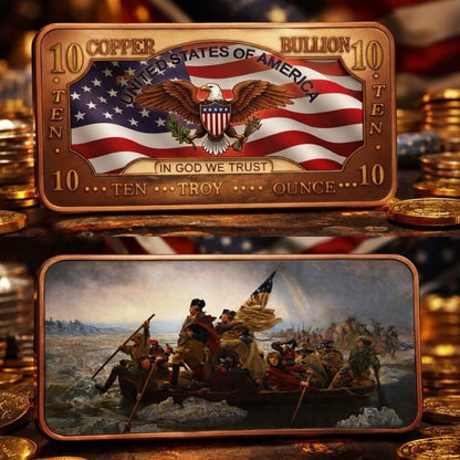 George Washington Crosses the Delaware 10oz AVDP .999 Fine Copper