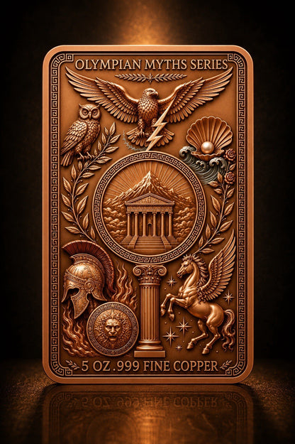 2026 Olympian Myths Series: Ares  5oz Copper Bar