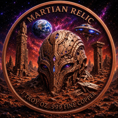 2026 Beyond the Universe: Martian Relic 1oz Copper Round  Glow effect