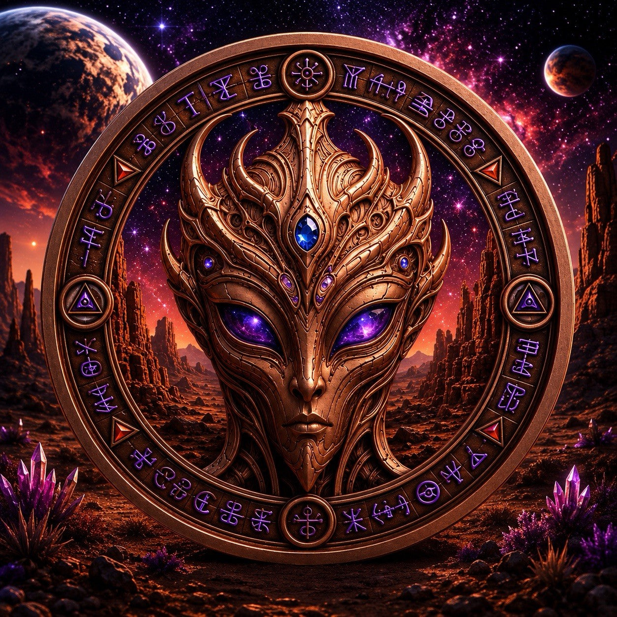 2026 Beyond the Universe: Martian Relic 1oz Copper Round  Glow effect