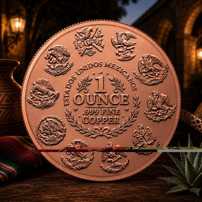 2024 Lady Mexican Carnival Mask  Ley .999 1oz Pure Copper Round