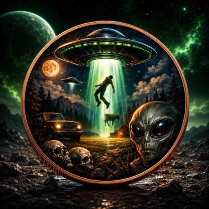2026 Alien Invasion .999 5 oz Copper Medal with Glow-in-the-Dark Capsule