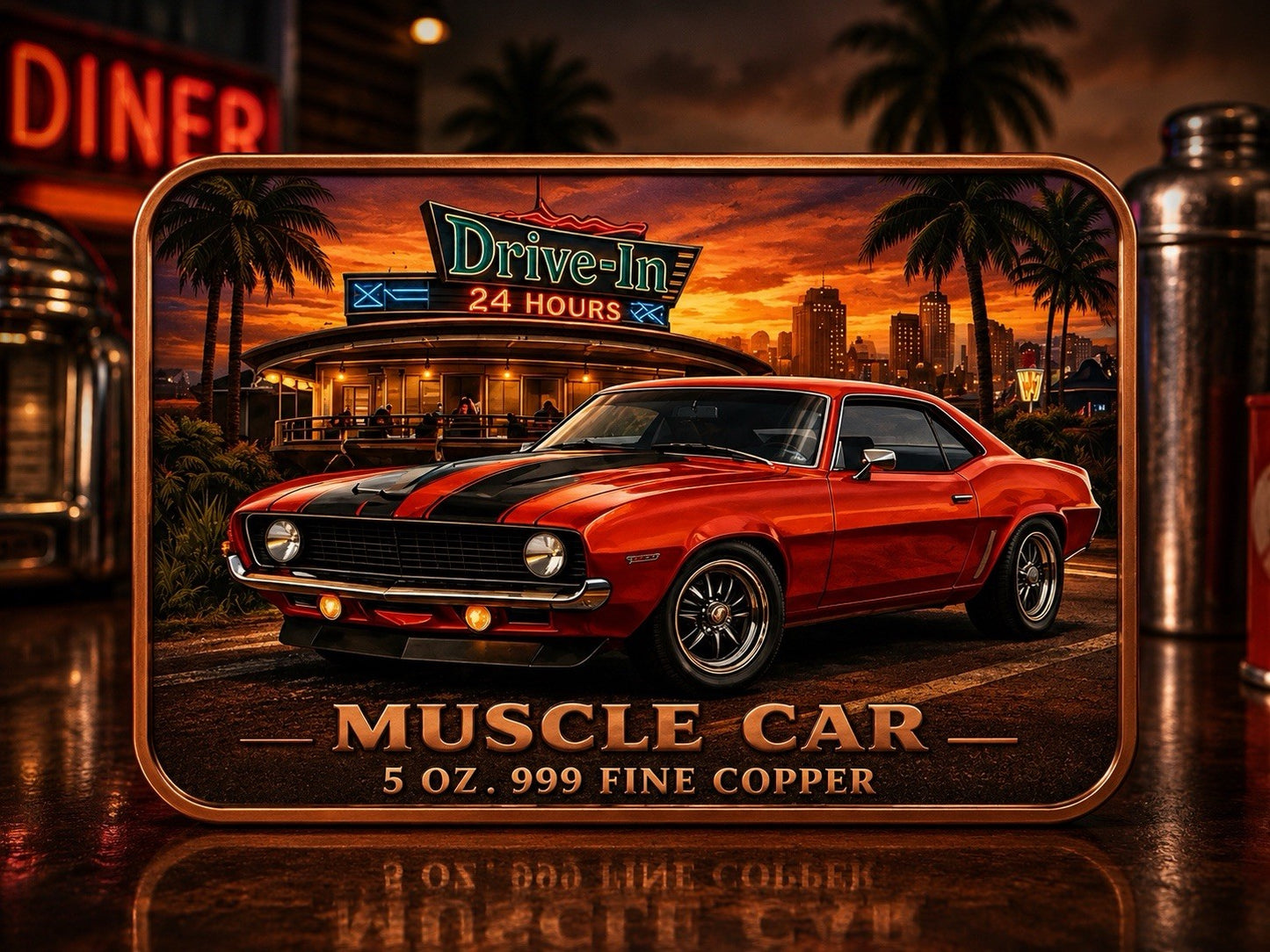 Pedal to the Metal Automotives Colorized 5 oz Copper Bar Set Of 3