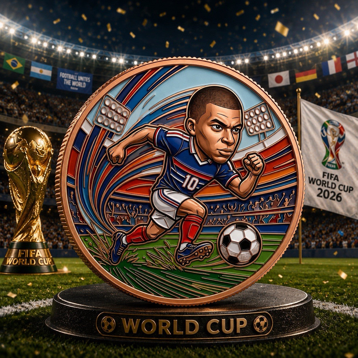 2026 Football Star Series: 1oz Kylian Mbappe Copper Coin UHR