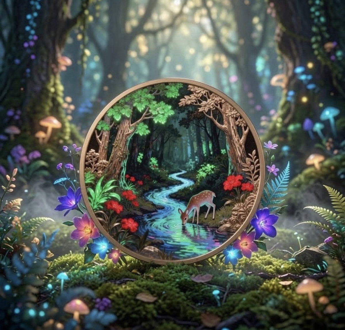 2026 Enchanted Forest 5 oz .999 Fine Colorized Copper Medal in Box