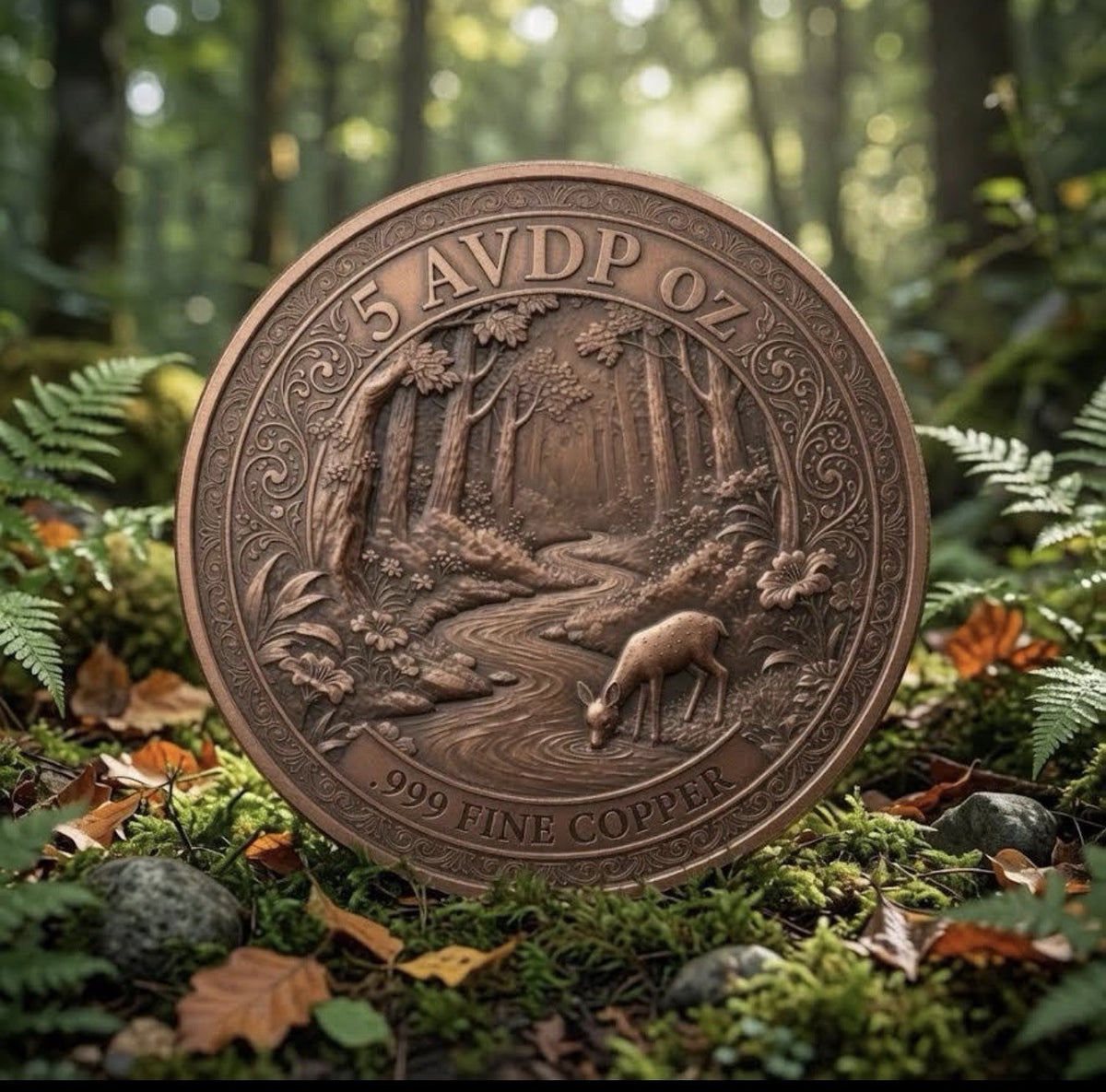 2026 Enchanted Forest 5 oz .999 Fine Colorized Copper Medal in Box