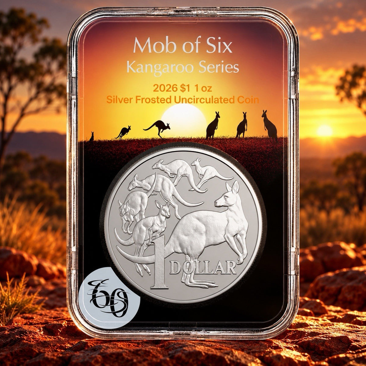 2026 Australia Kangaroo 60th Ann. Frosted UNC 1 oz Silver Coin in Slab