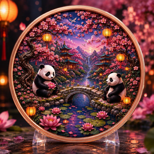2026 Cute Panda Series:  Cherry Night 5oz Copper Coin High Relief 3D