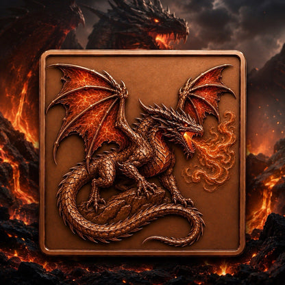3D UHR Elemental Beasts Series: The Ignis Dragon 5oz Copper Bar