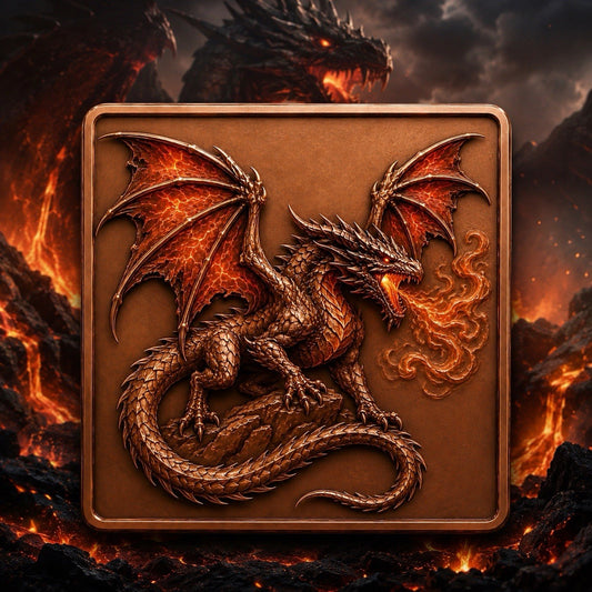 3D UHR Elemental Beasts Series: The Ignis Dragon 5oz Copper Bar