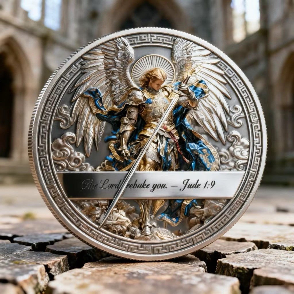 St. Michael Archangel, Religious Commemorative Coin, Victoria Supra Malum