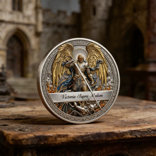 St. Michael Archangel, Religious Commemorative Coin, Victoria Supra Malum