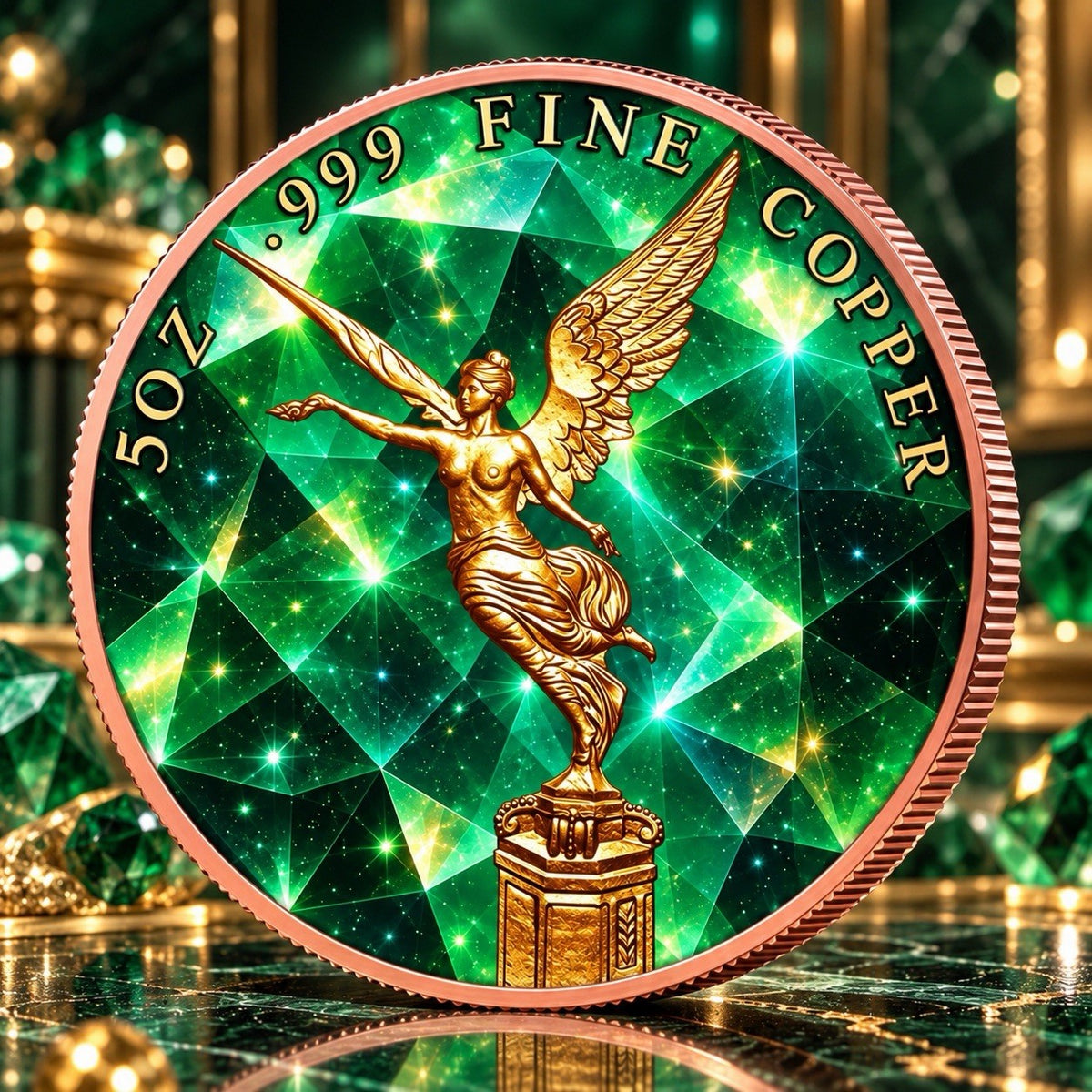 2026 Libertad Energy & Stones Series: Emerald Power 5oz Copper Round
