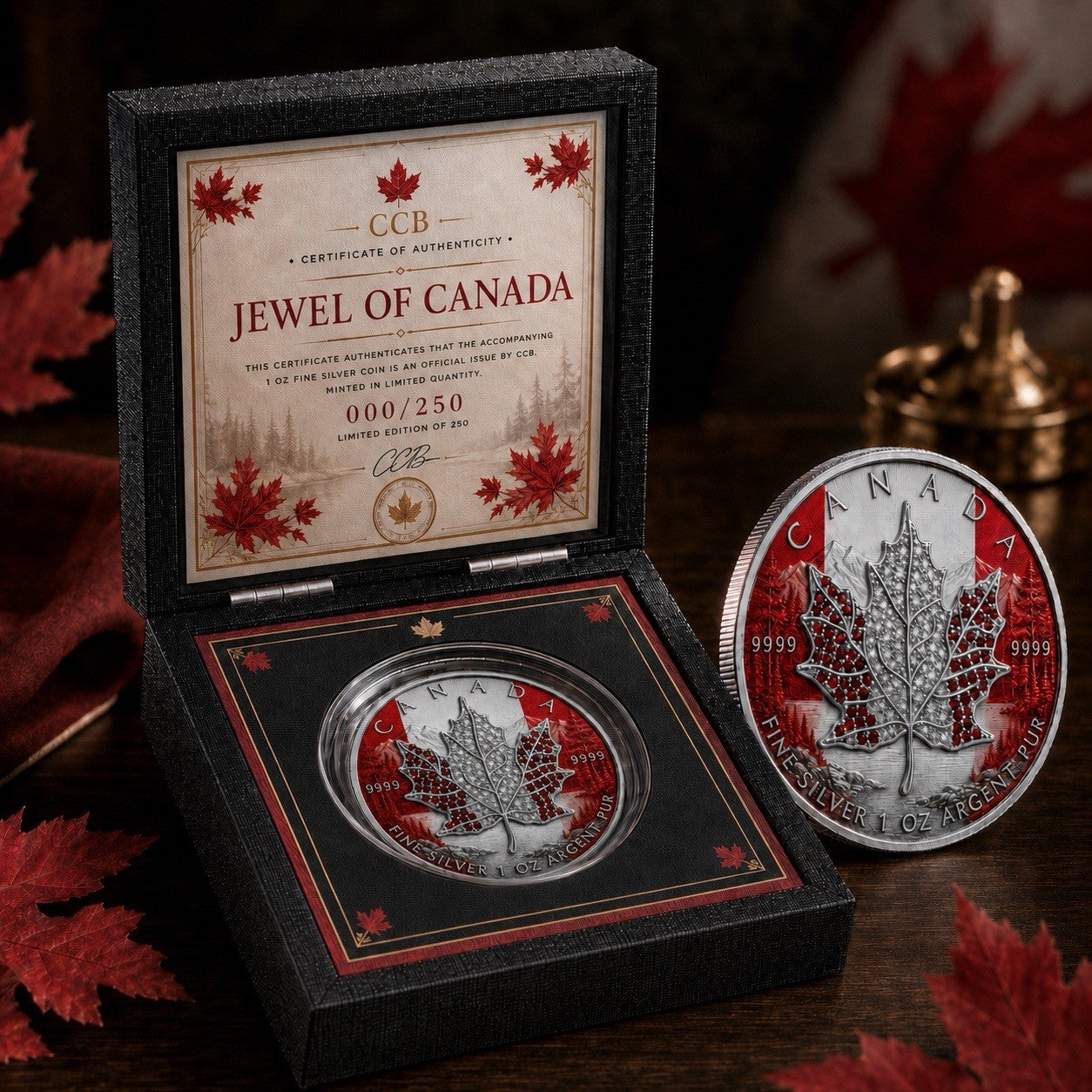 2026 Maple Jewel of Canada Bejeweled 1oz .999 Silver Coin