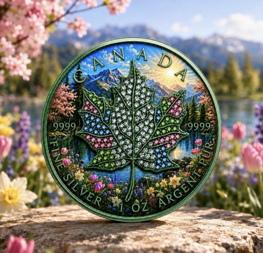 2026 Maple Seasons Spring Bejeweled 1oz .999 Silver Coin