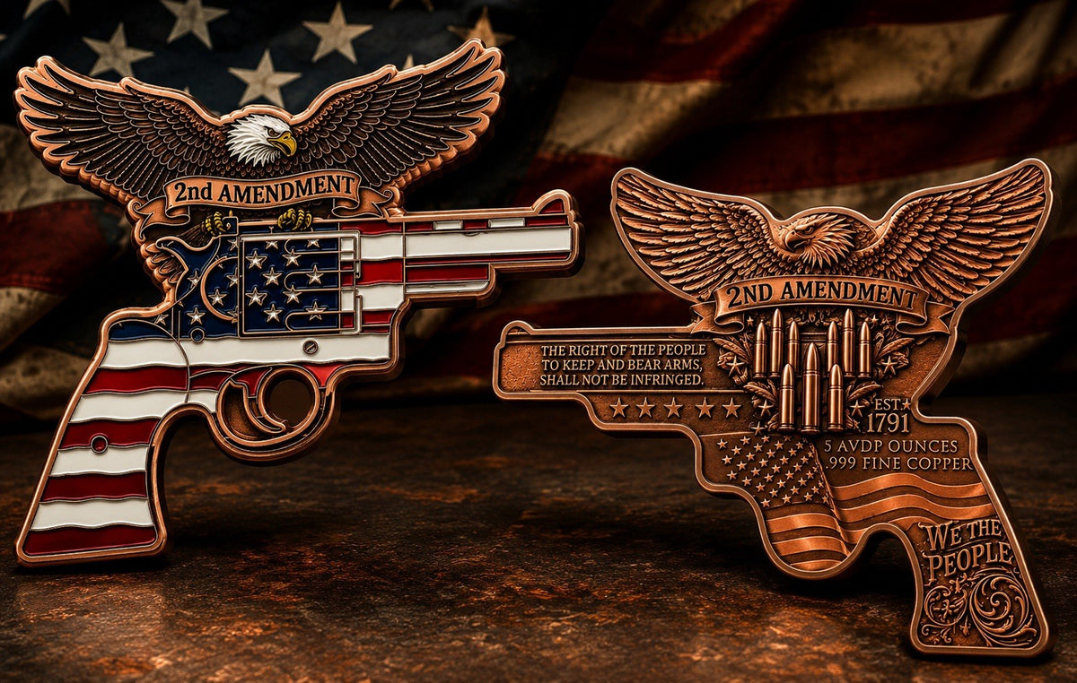 2nd Amendment Freedom Eagle Colorized 5 oz Copper Medal