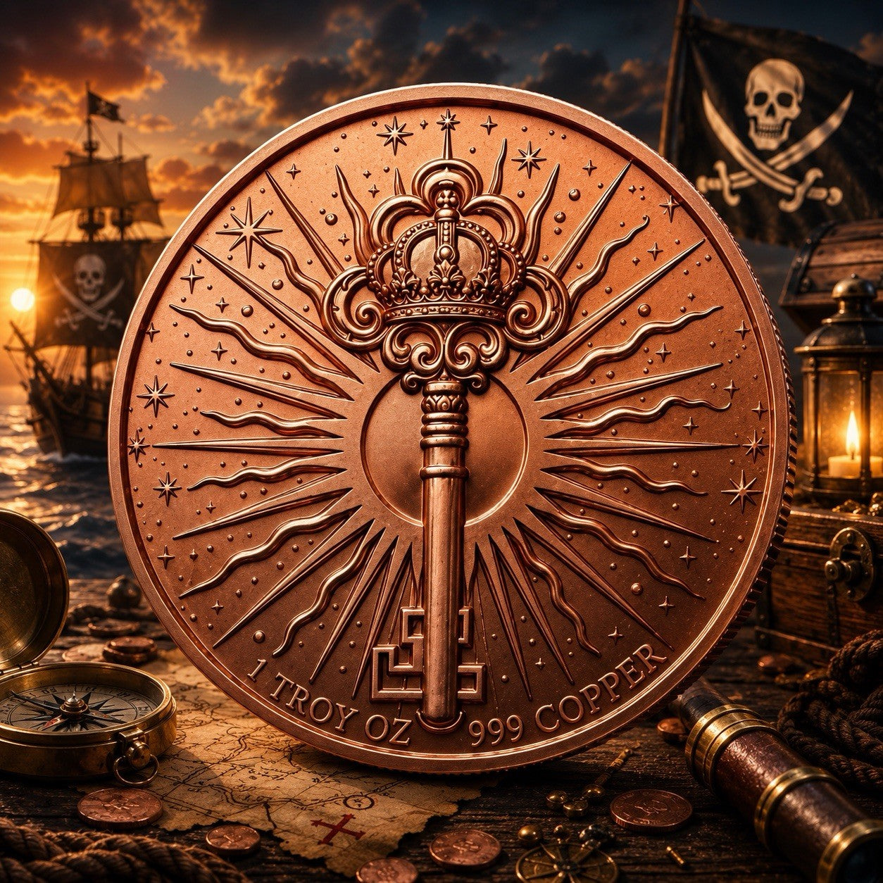 2026 Beauty Pirates Series: Black Pearl 1oz UHR Copper Coin