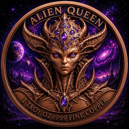 2026 Beyond the Universe: Alien Queen 1oz Copper Round  Glow effect