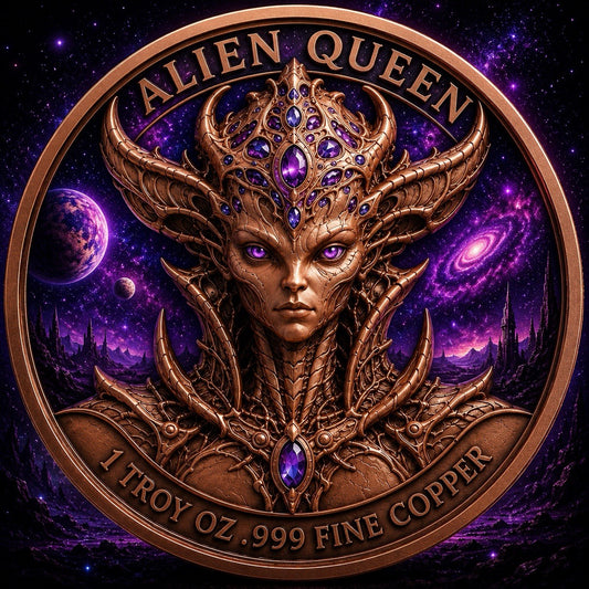 2026 Beyond the Universe: Alien Queen 1oz Copper Round  Glow effect