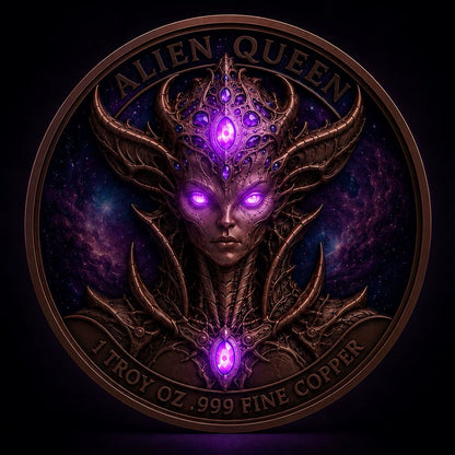 2026 Beyond the Universe: Alien Queen 1oz Copper Round  Glow effect