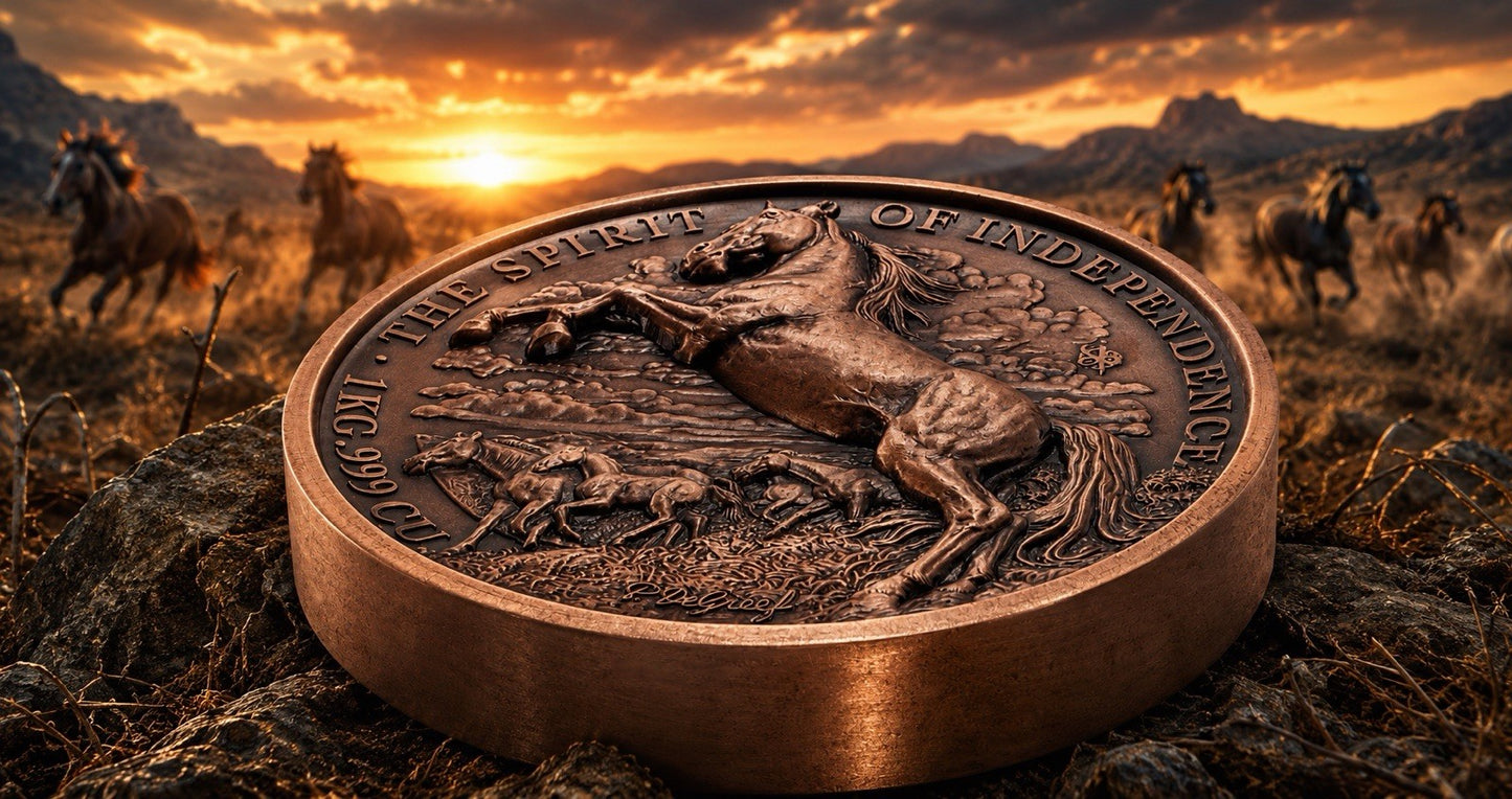 2026 Benin Mustang - Spirit of Independence 1 Kilo Copper Coin