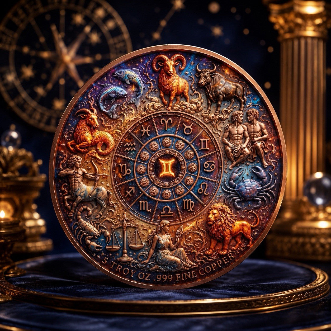 2026 Celestial Zodiacal Series: Astro Zodiac Aries 5oz UHR Copper
