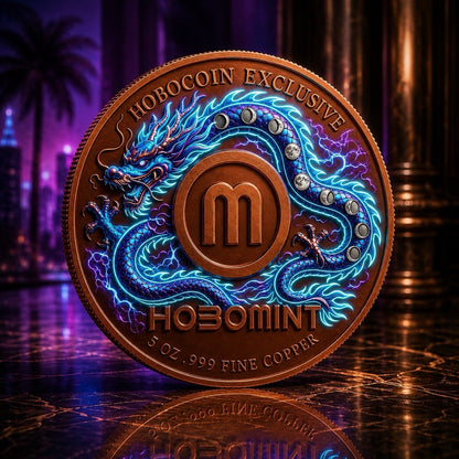 Dragon of the Cosmic Storm Colorized 5 oz Copper Round