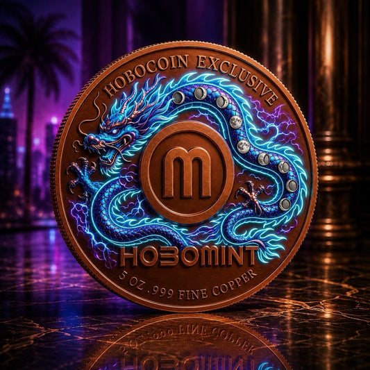 Dragon of the Cosmic Storm Colorized 5 oz Copper Round