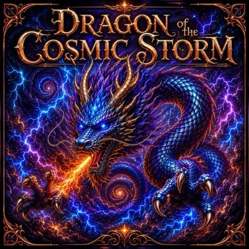 Dragon of the Cosmic Storm Colorized 5 oz Copper Round