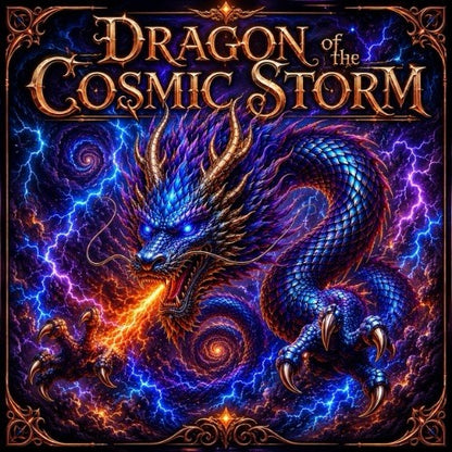 Dragon of the Cosmic Storm Colorized 5 oz Copper Round