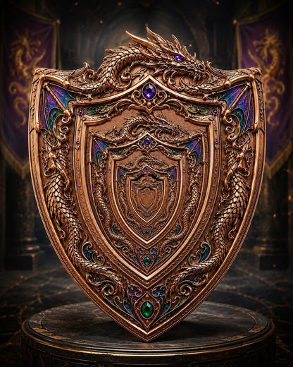 Dragon Shield of Infinity Shaped 3 oz Copper Medal