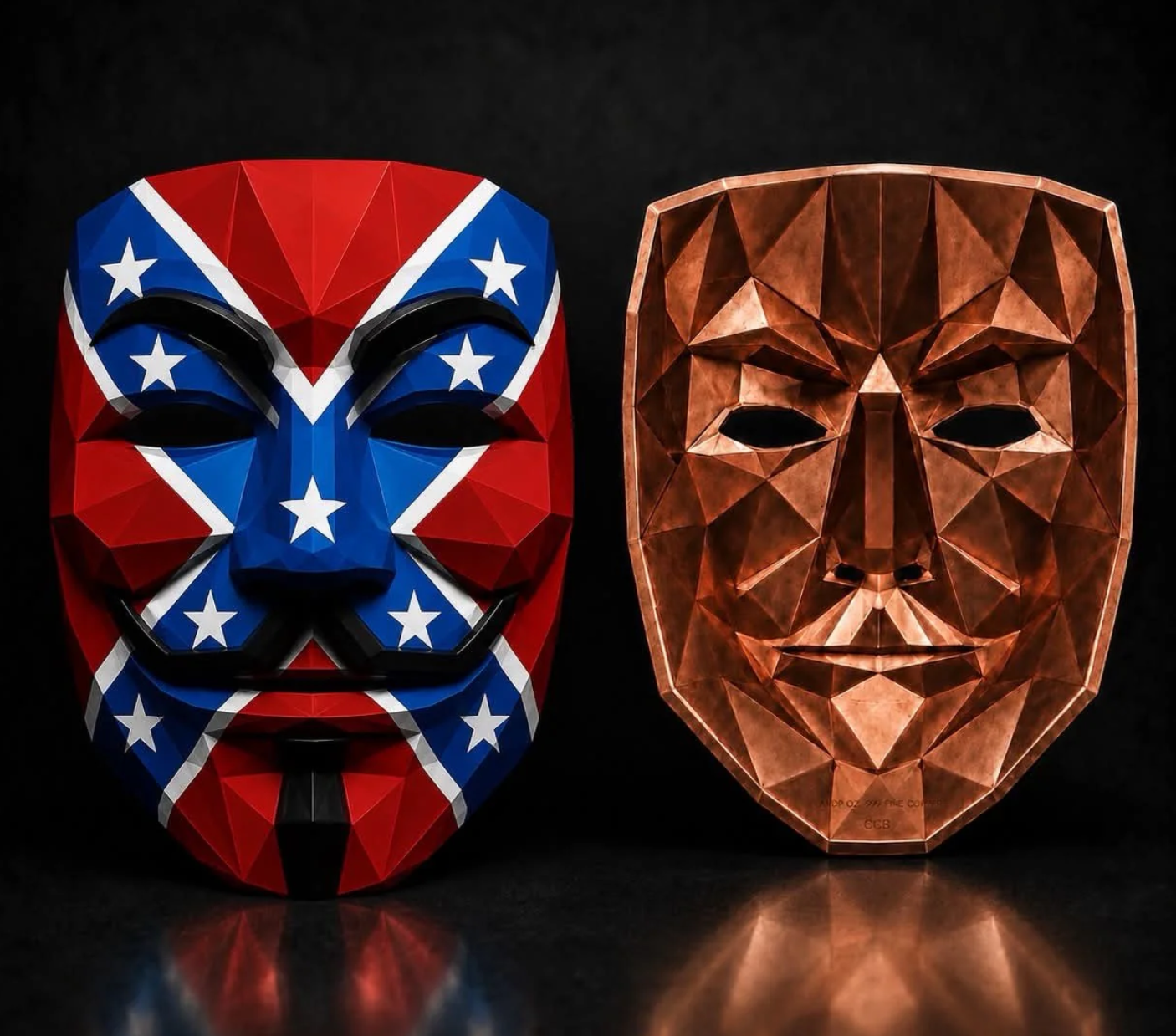 3 oz Fawkes Stackable Copper Mask