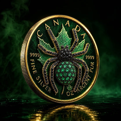 2026 Maple Emerald Tarantula 1oz Silver Coin with 3D Jewel Spider