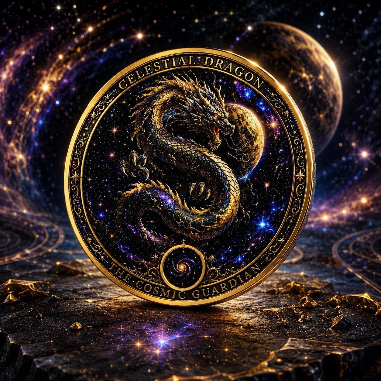 Celestial Dragon Colorized 1 Kilo Copper Medal