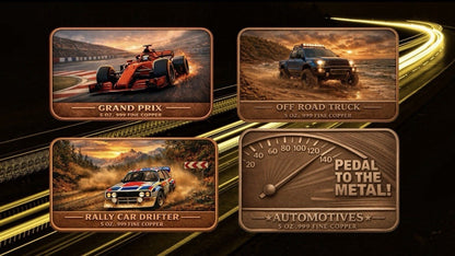 Pedal to the Metal Automotives Series 2 5 oz Copper Bar  Set Of 3