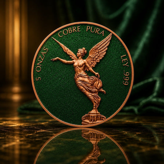 Libertad Green Diamond Dust Colorized 5 oz Copper Medal