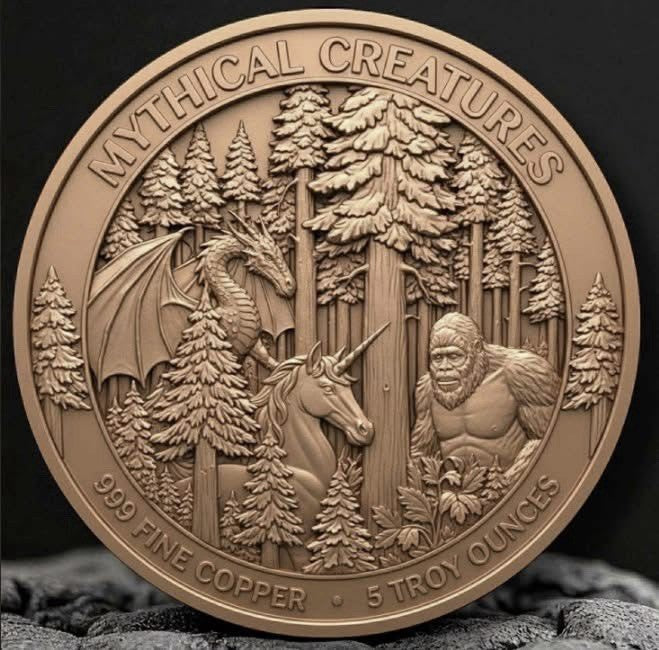 5oz Yeti Colorized .999 Copper Round in Capsule