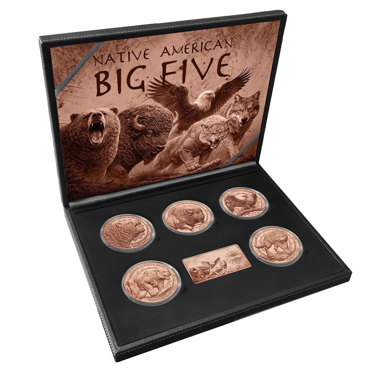 2026 Sioux Nation Native American Big Five 6 x 5 oz Copper Coin Set