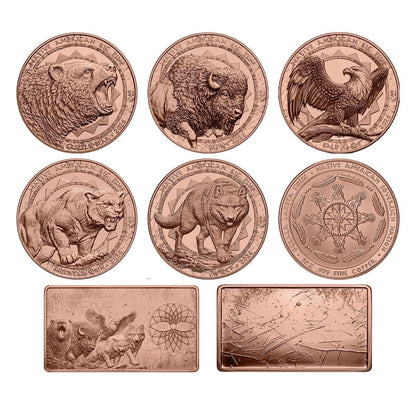 2026 Sioux Nation Native American Big Five 6 x 5 oz Copper Coin Set