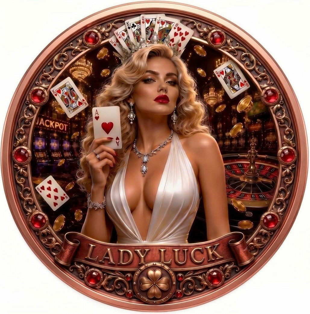 Casino Royale - Lady Luck Colorized 1 oz Copper Medal