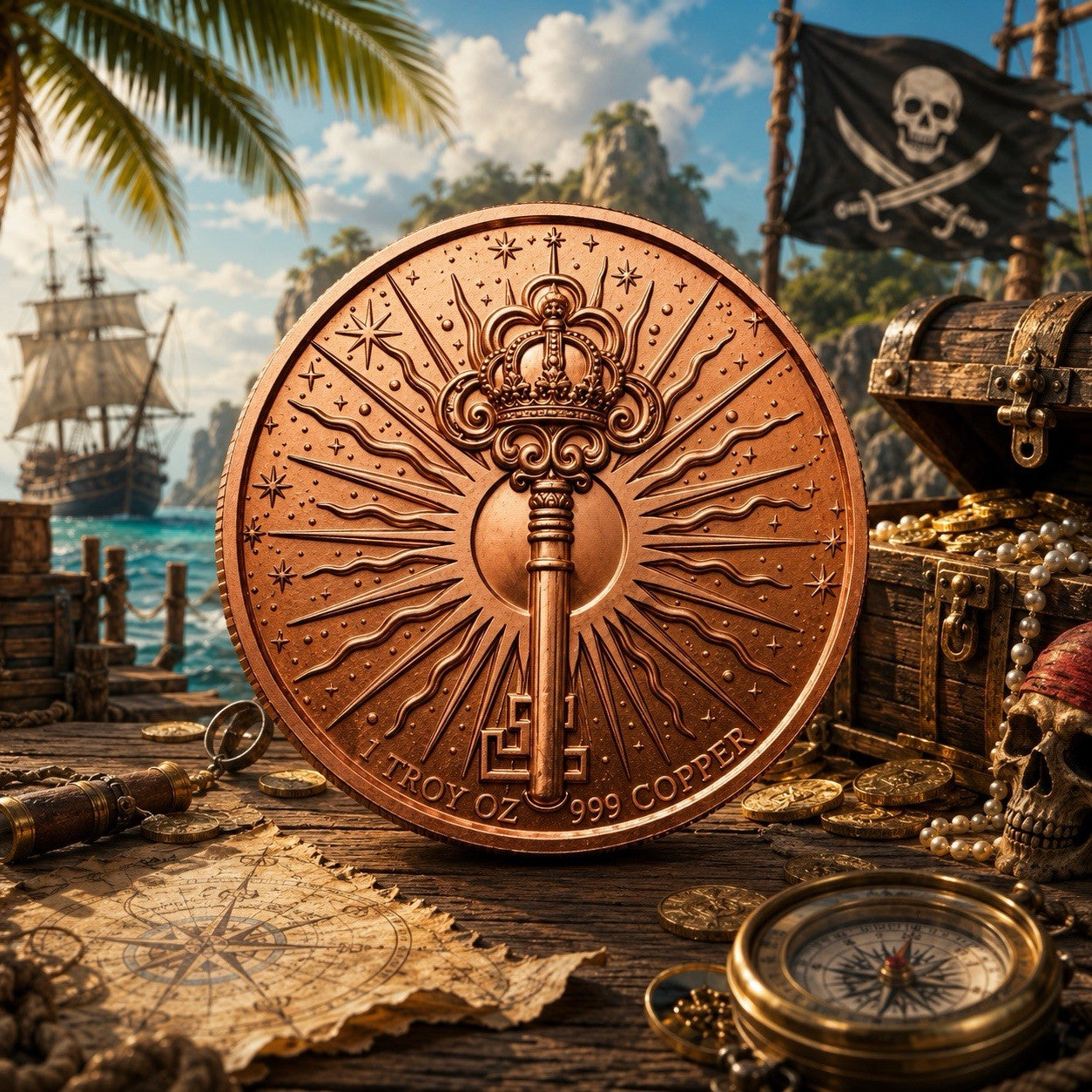 2026 Beauty Pirates Series: Treasure Huntress 1oz UHR Copper Coin