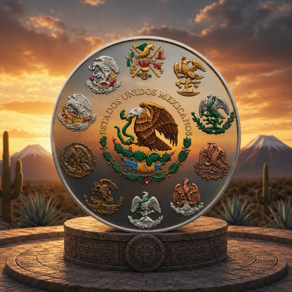 Silver libertad under Mexican Sun Icon