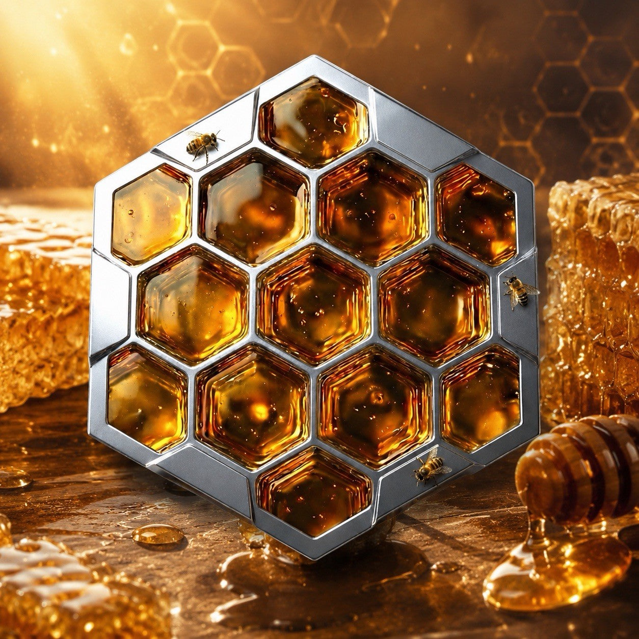 HEXAHIVE BEE Silver Gilded 10 oz Copper Medal 2026