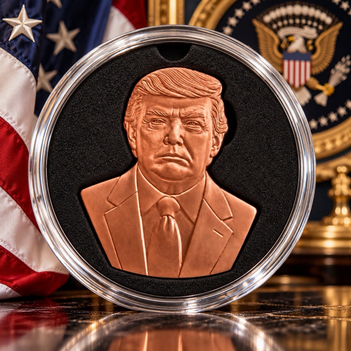 2026 American Statesman Presidencial Trump 5oz Copper Raw Medal