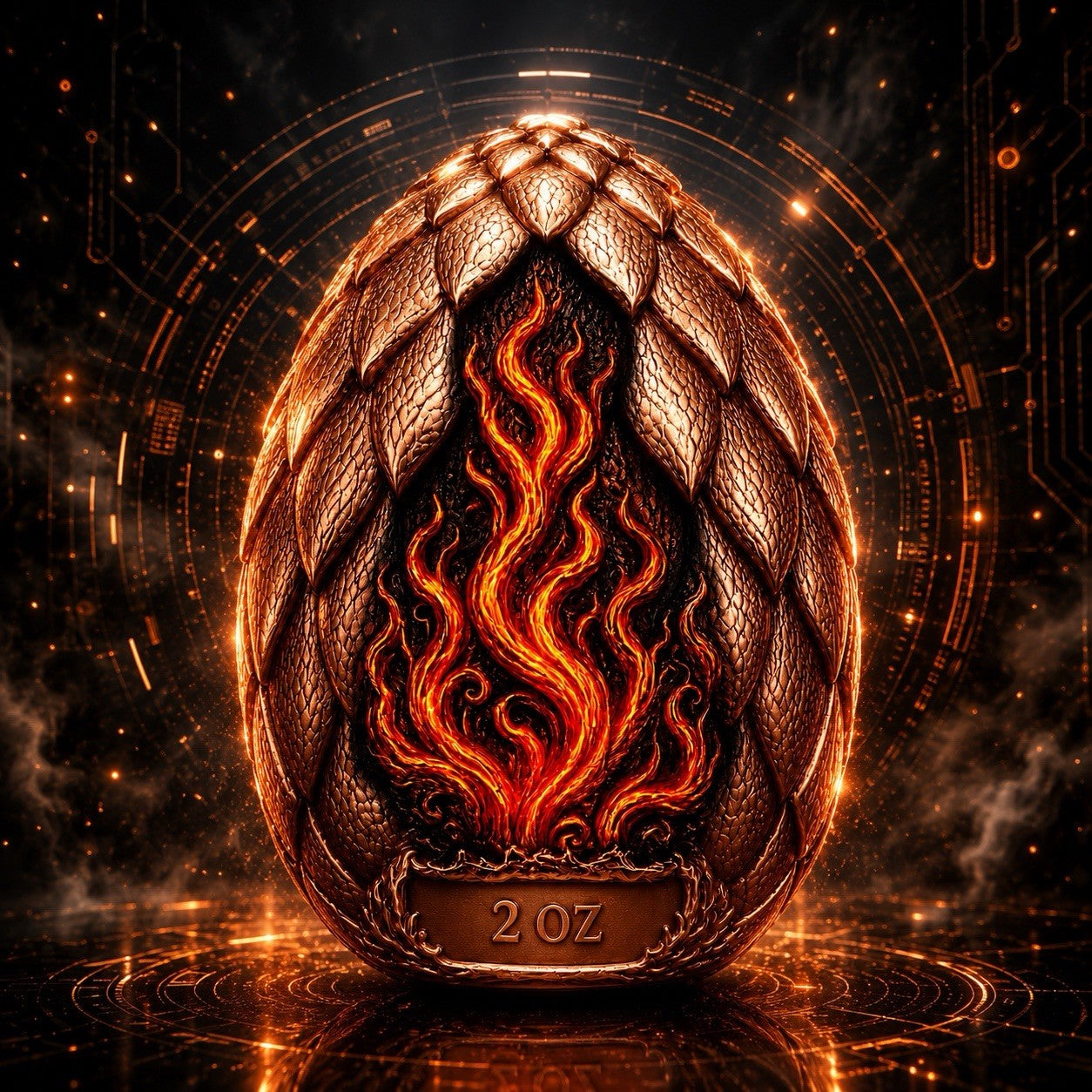 2 oz Phoenix Egg High Relief Dome Shaped Copper (PRE-ORDER)