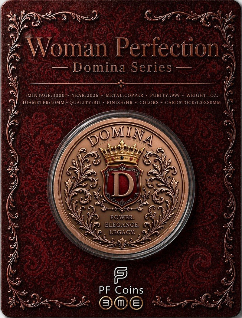 Domina Woman Perfection Colorized 1 oz Copper Round