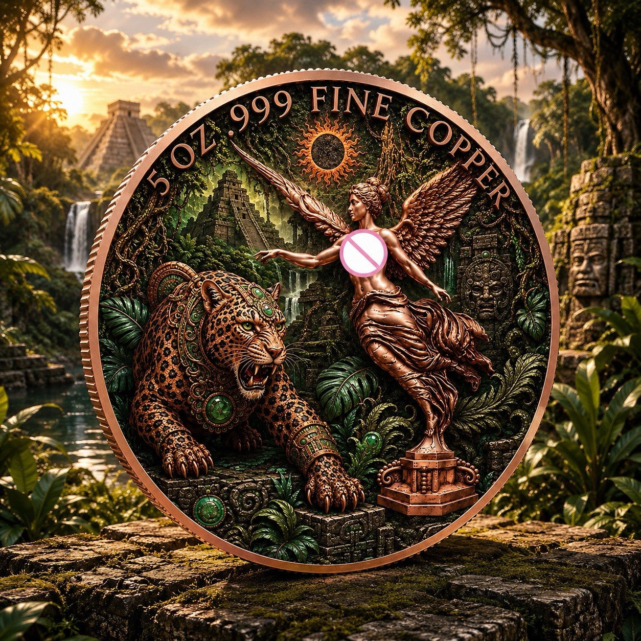 2026 Aztec Winged Aztec Jaguar Libertad 5oz Copper Coin