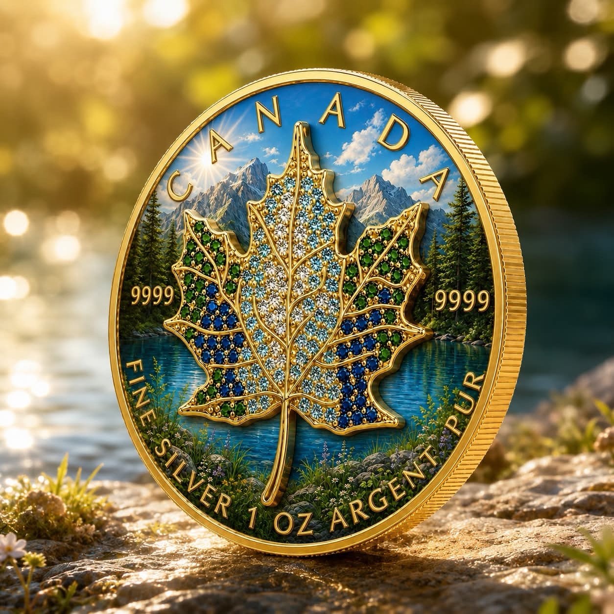 2026 Maple Seasons Summer Bejeweled 1oz .999 Silver Coin