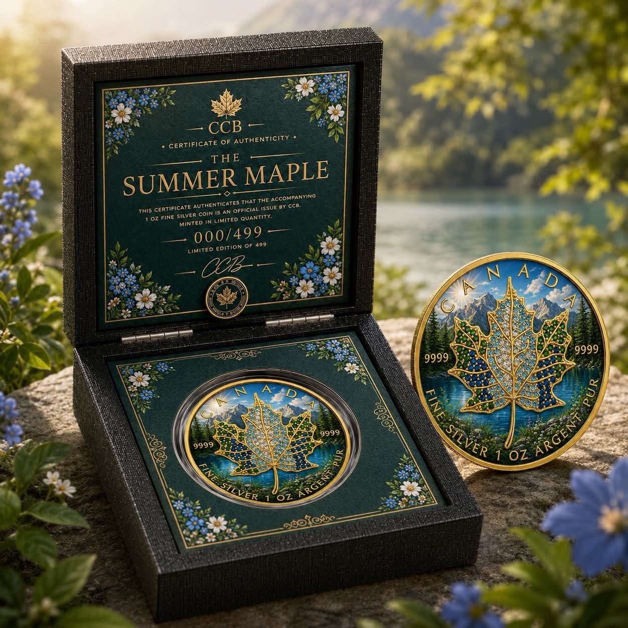 2026 Maple Seasons Summer Bejeweled 1oz .999 Silver Coin