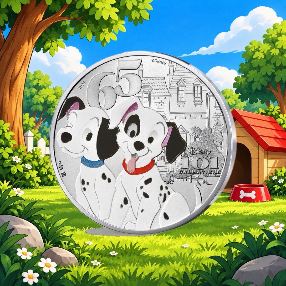 2026 France Disney 101 Dalmatians 13g .999 Silver Colorized Coin